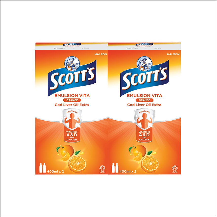 Emulsion Cod Liver Oil Orange Vit A & D 2X400ML