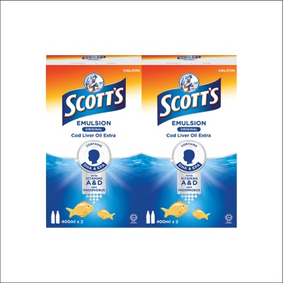 SCOTT'S - Emulsion Cod Liver Oil Original DHA & EPA 2X400ML Bundle