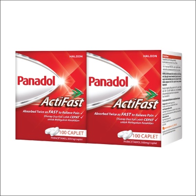 PANADOL - Actifast - Fast Pain Relief Caplet 100's x 2