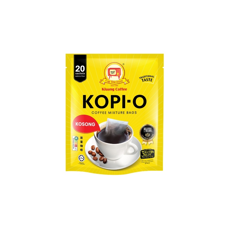 Kluang Coffee Kopi O Kosong 20x10g image