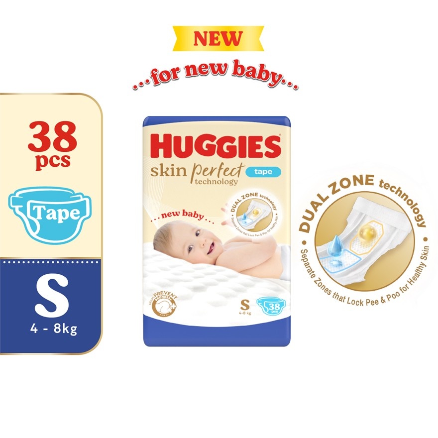 Skin Perfect Tape Diapers S 38s - Dual Zone Technology For Healthy Skin image