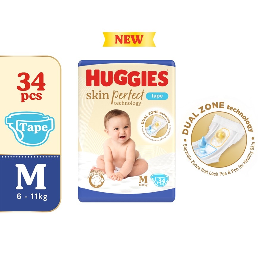 Skin Perfect Tape Diapers M 34s - Dual Zone Technology For Healthy Skin image