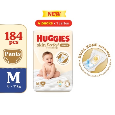 HUGGIES Skin Perfect Pants Diaper M 46s (4 Packs) Dual Zone Technology For Healthy Skin image