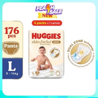 HUGGIES Skin Perfect Pants Diaper L 44s (4 Packs) Dual Zone Technology For Healthy Skin image