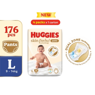 HUGGIES - Skin Perfect Pants Diaper L 44s (4 Packs) - Dual Zone Technology For Healthy Skin image