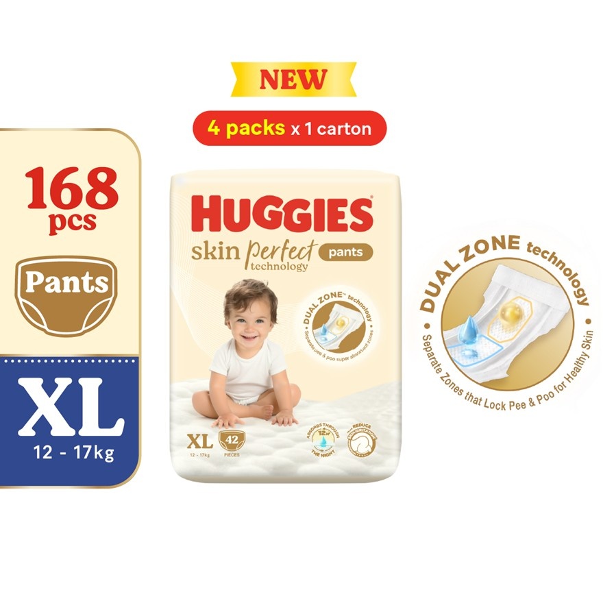 Skin Perfect Pants Diaper XL 42s (4 Packs) - Dual Zone Technology For Healthy Skin