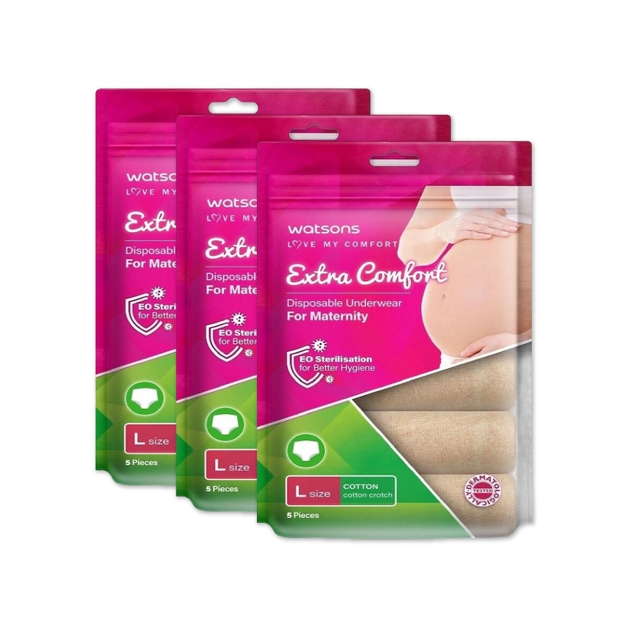 Extra Comfort Disposable Underwear Cotton Maternity L 5s x 3 pack