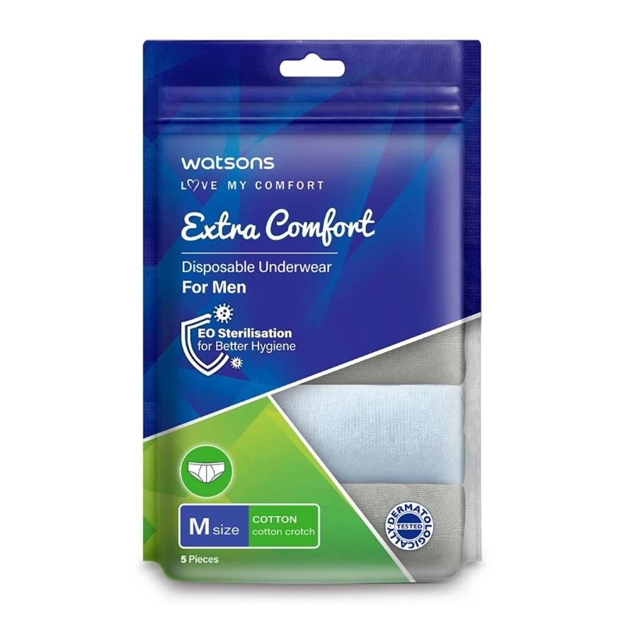 Extra Comfort Disposable Underwear Cotton Men M 5s x 3 pack