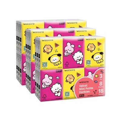 WATSONS - BT21 Petite Hankies 8sheets x 18s x 3 pack