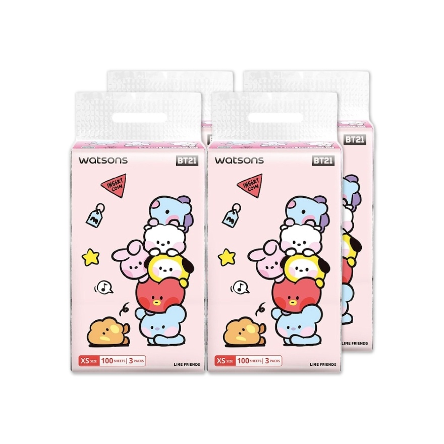 BT21 Facial Tissue 3X100S x 4 pack
