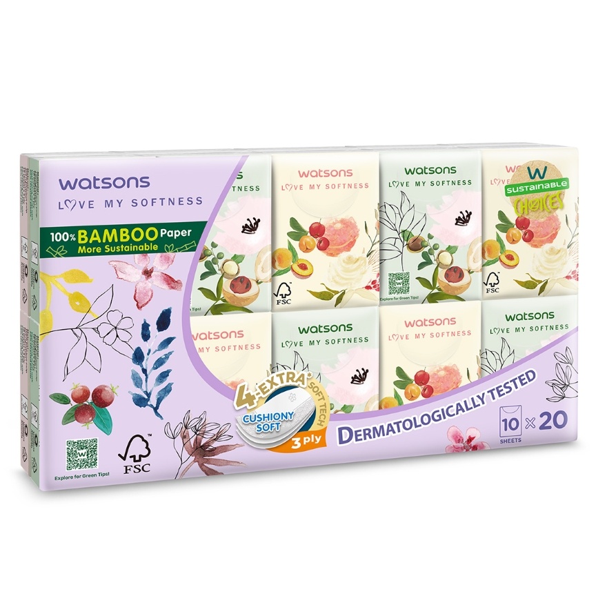 X-Flower Mini Hankies 3ply x 10sheets x 20s x 3 pack