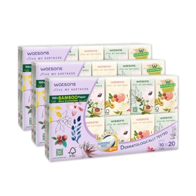 WATSONS - X-Flower Mini Hankies 3ply x 10sheets x 20s x 3 pack