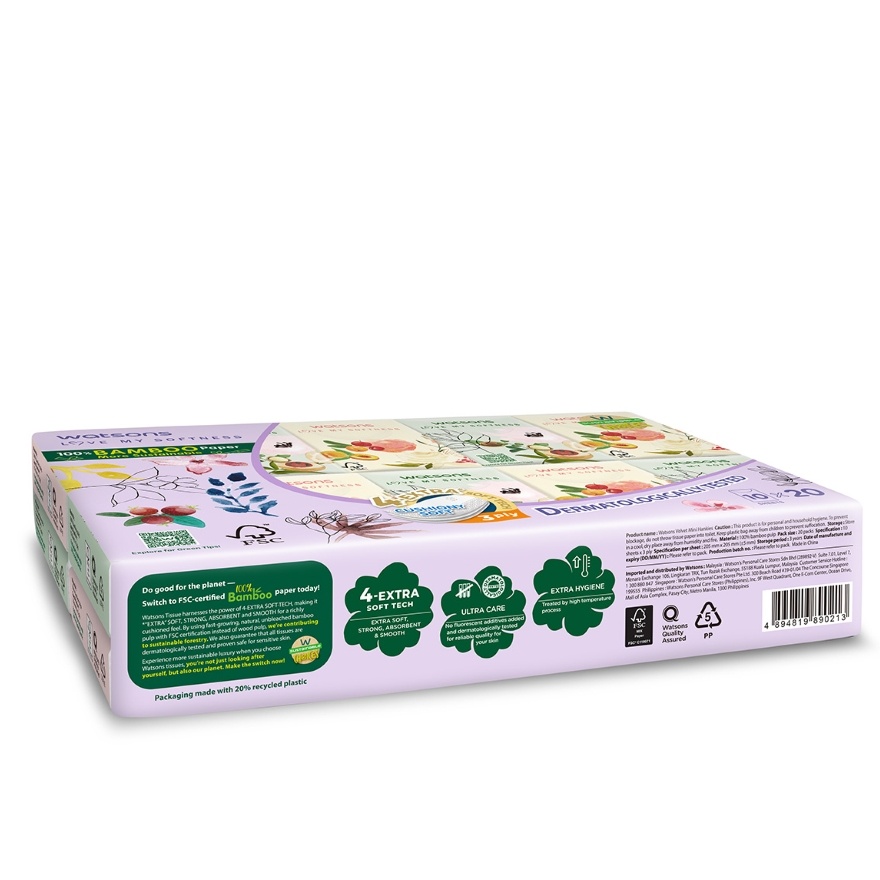 X-Flower Mini Hankies 3ply x 10sheets x 20s x 3 pack