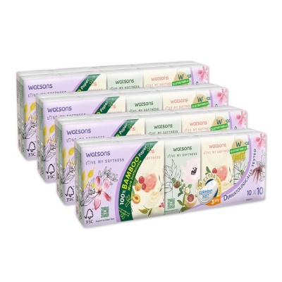 WATSONS - X-Flower Mini Hankies 3ply x 10sheets x 10s x 4 pack image