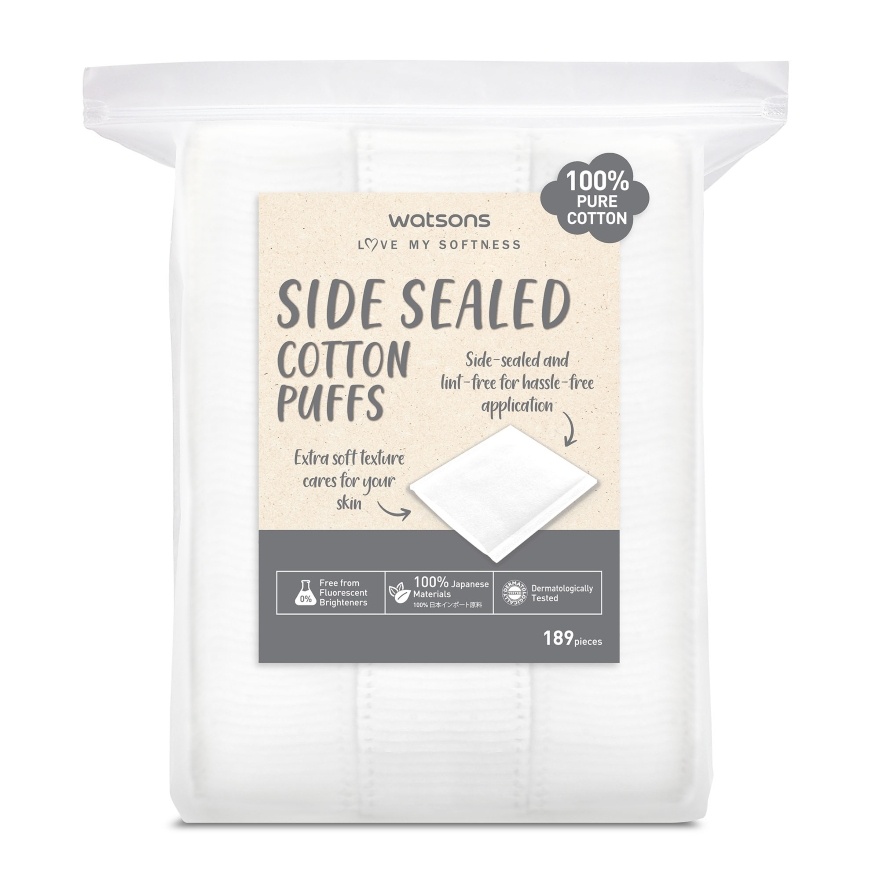 Side Sealed Cotton Puffs 189s x 6 pack