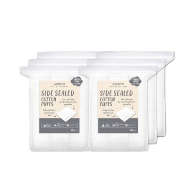 WATSONS - Side Sealed Cotton Puffs 189s x 6 pack