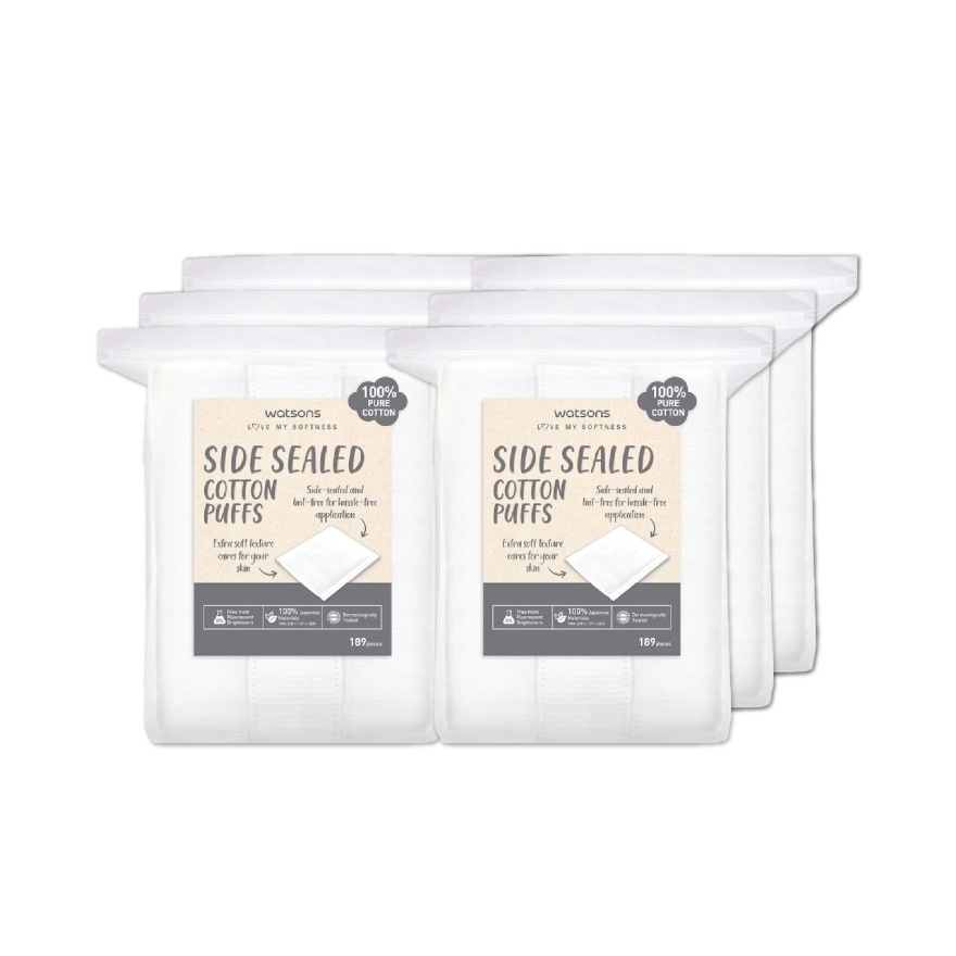 Side Sealed Cotton Puffs 189s x 6 pack