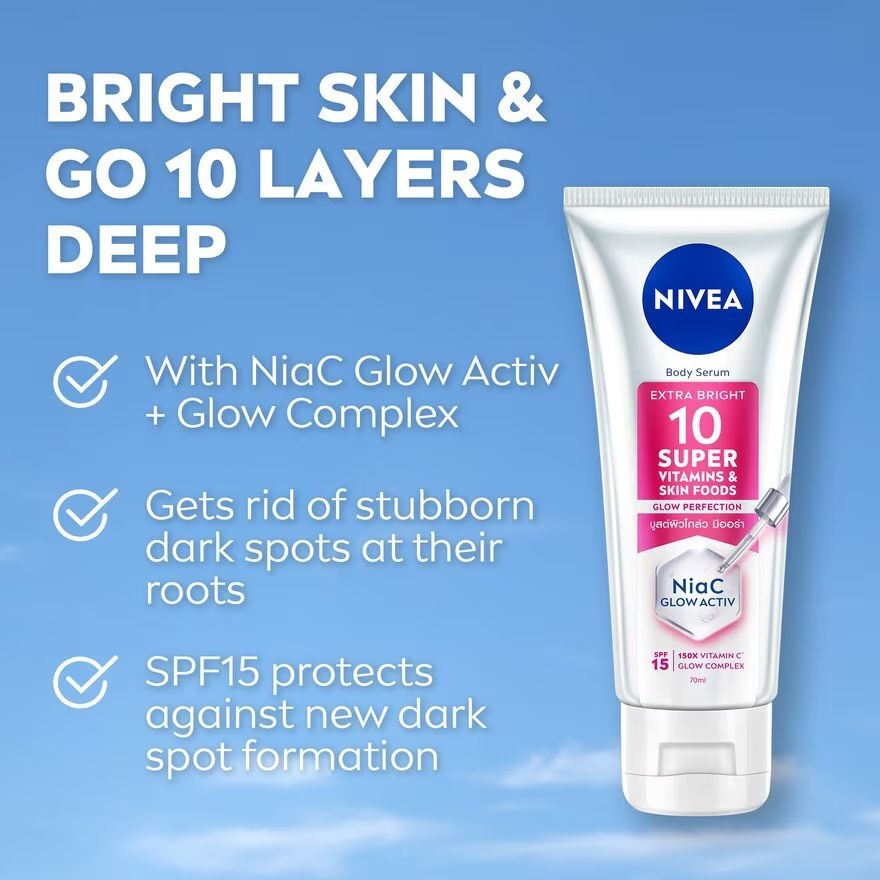 Extra Bright Super C+ SPF50 Vitamin Serum + 10 Super Vitamins & Skin Foods Serum Lotion 300ml image