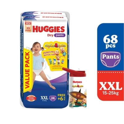 HUGGIES Dry Pants Diapers Value Twin Pack XXL (34SX2) Absorbent and dry diapers for baby image