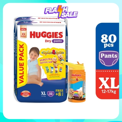 HUGGIES Dry Pants Diapers Value Twin Pack XL (40SX2) Absorbent and dry diapers for baby image