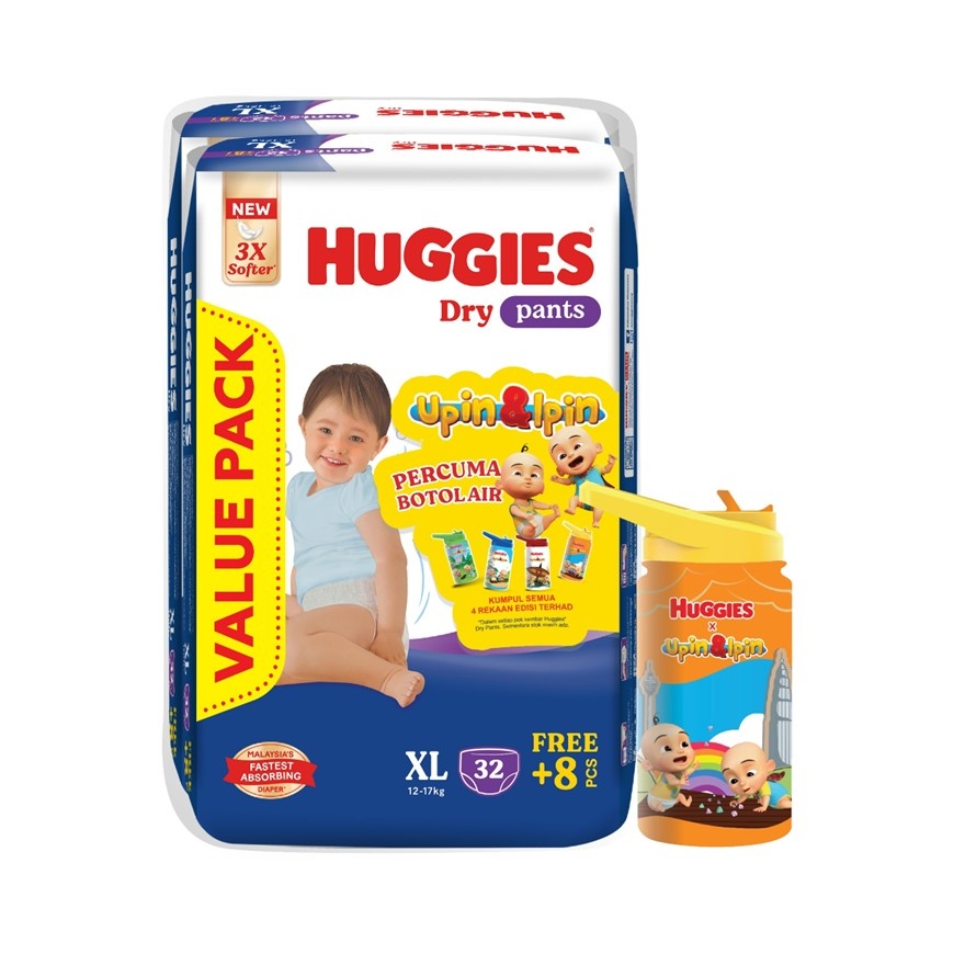 Dry Pants Diapers Value Twin Pack XL (40SX2) Absorbent and dry diapers for baby image