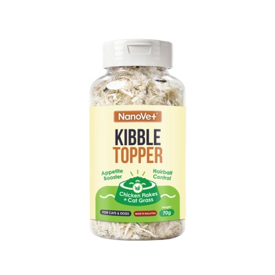 NANOVET Kibble Topper Chicken Flakes + Cat Grass 70g image