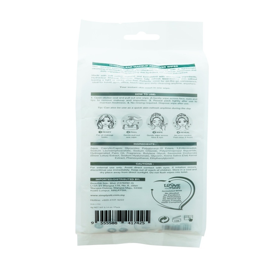 Hydraclear Makeup Remover Wipes image