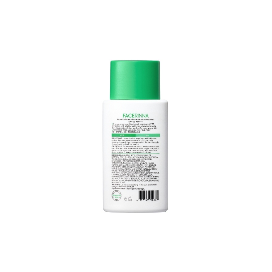 Acne defense matte serum sunscreen SPF50 PA++++ 50ML image