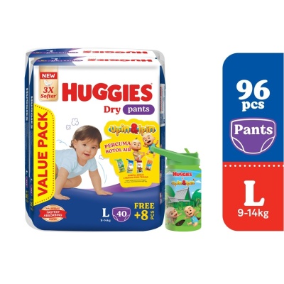 HUGGIES Dry Pants Diapers Value Twin Pack L (48SX2) Absorbent and dry diapers for baby image
