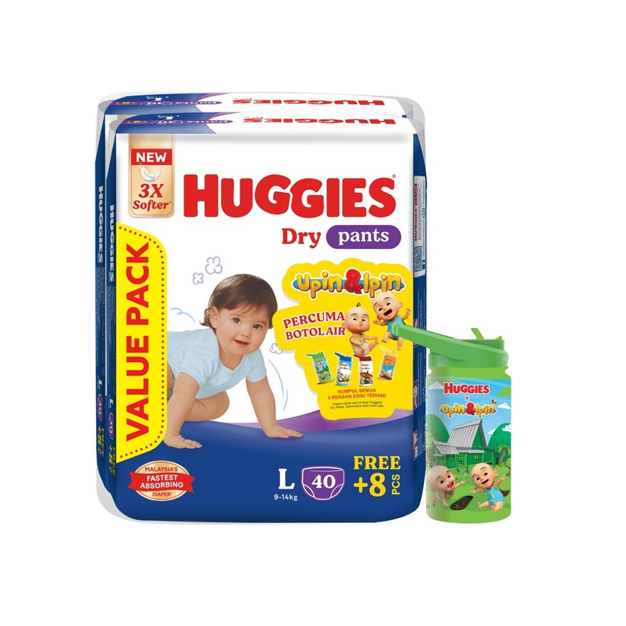 Dry Pants Diapers Value Twin Pack L (48SX2) Absorbent and dry diapers for baby image
