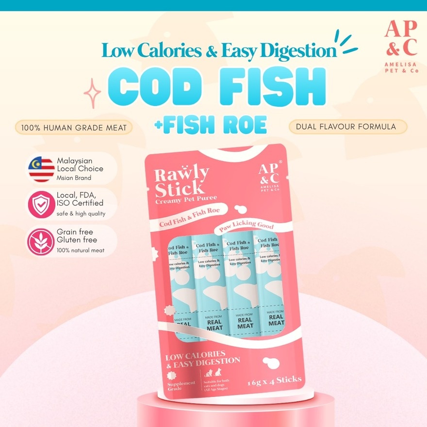 Rawly Stick Pet Puree Cod & Fish Roe 4s image
