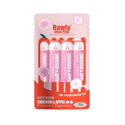 AMELISA PETS & CO Rawly Stick Plus Oral Refresh Pet Puree Chicken & Apple 4s image