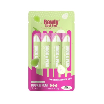 AMELISA PETS & CO Rawly Stick Plus Oral Refresh Pet Puree Duck & Pear 4s image