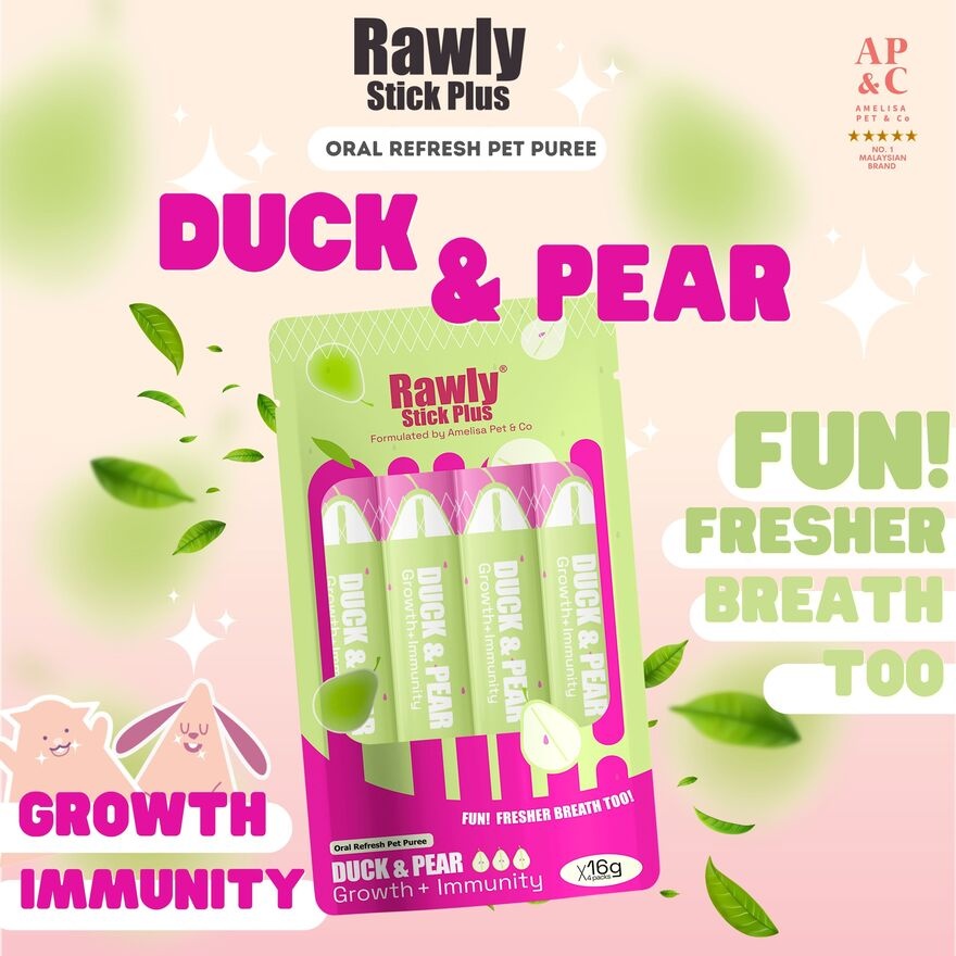 Rawly Stick Plus Oral Refresh Pet Puree Duck & Pear 4s image