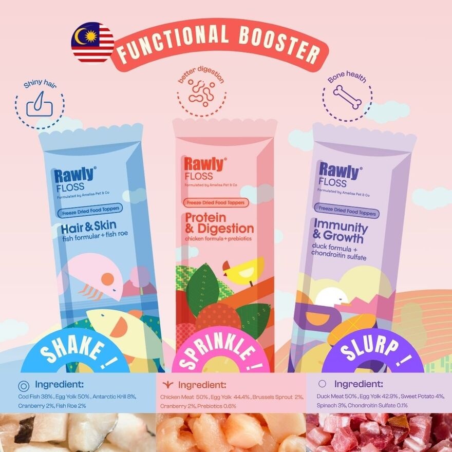 Rawly Floss Functional Food Topper Fish Formula Hair & Skin 10g image