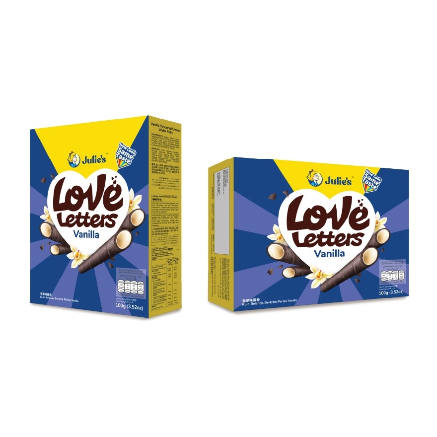 Love Letters Vanilla Flavoured Cream Wafer Rolls 100g image