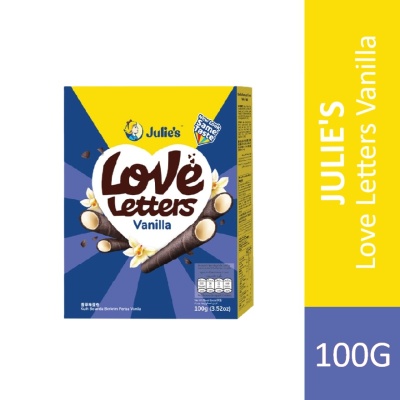 JULIE'S Love Letters Vanilla Flavoured Cream Wafer Rolls 100g image