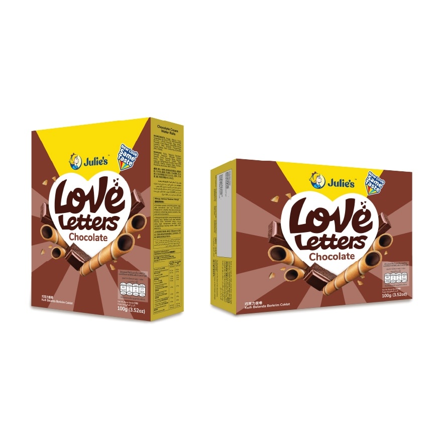 Love Letters Chocolate Cream Wafer Rolls 100g image
