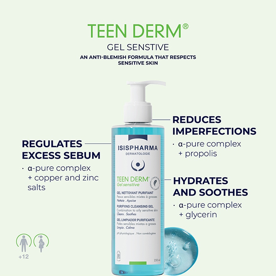 Teen Derm Purifying Cleansing Gel Sensitive 100ml image