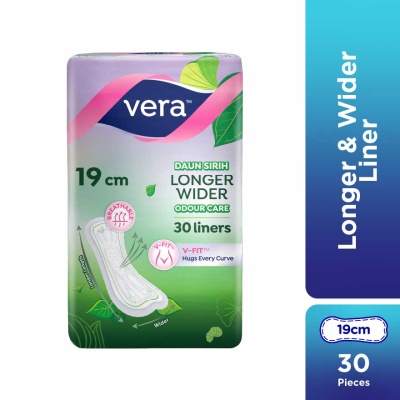 VERA Daun Sirih Longer Wider Slim Panty Liner 30s image