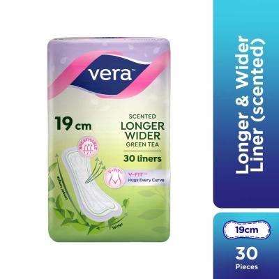 VERA Green Tea Longer Wider Slim Panty Liner 30s image