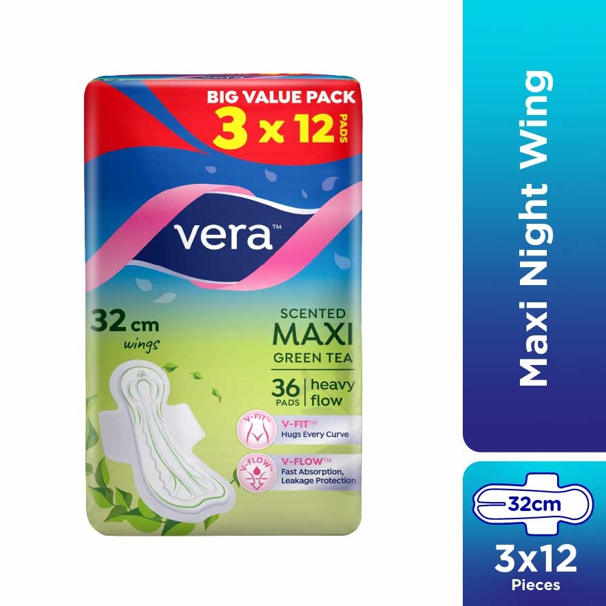 Green Tea Maxi Night Wing 32cm 3x12s image