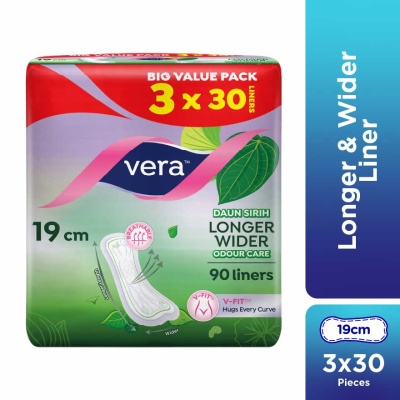 VERA Daun Sirih Longer Wider Slim Panty Liner 3x30s image