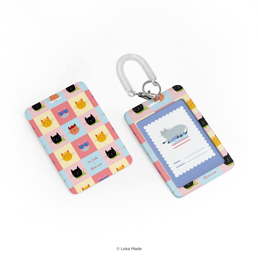 Tag Holder Checkered Cat 1s image