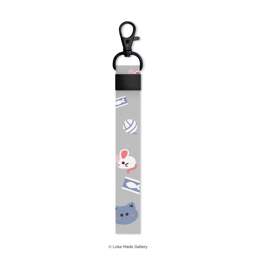 Pawprint Gray Comeow Strap Short Lanyard 1s image