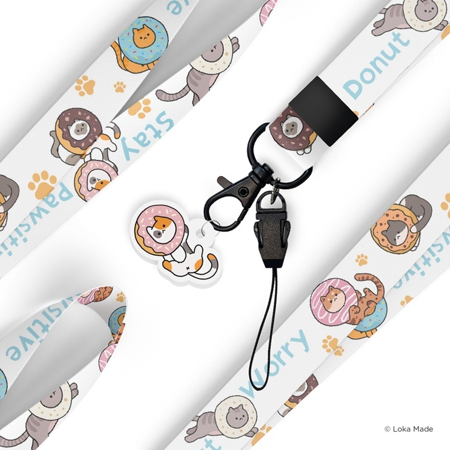Donut Worry Stay Pawsitive Long Lanyard 1s image