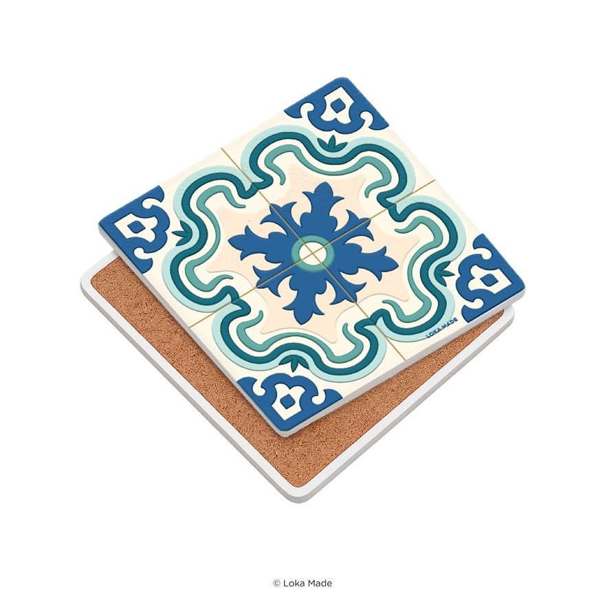 Cerulean Crest Mosaic Coaster 1s image