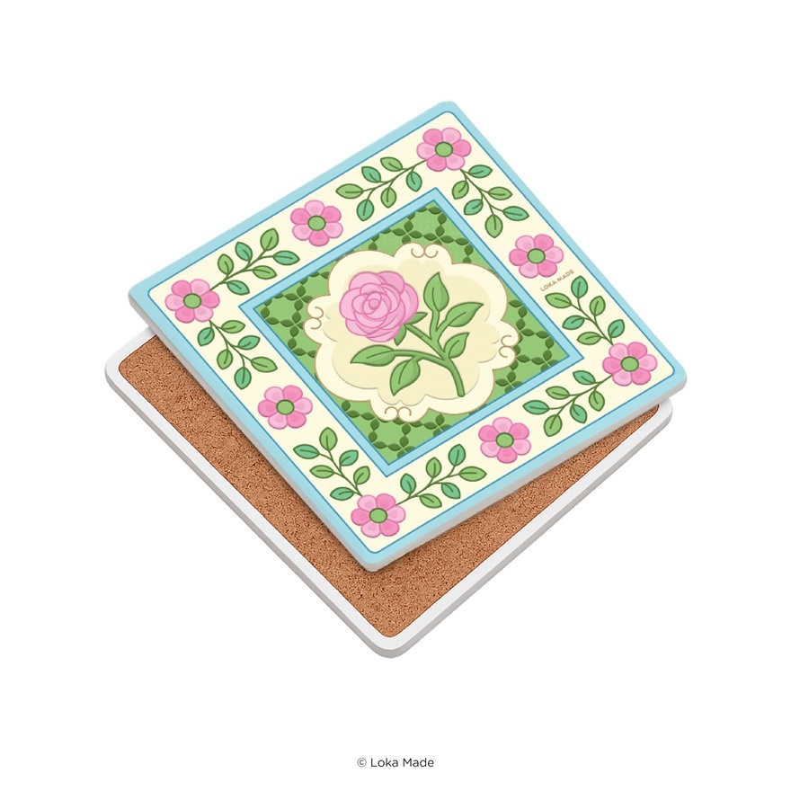 Blush Garden Mosaic Coaster 1s image