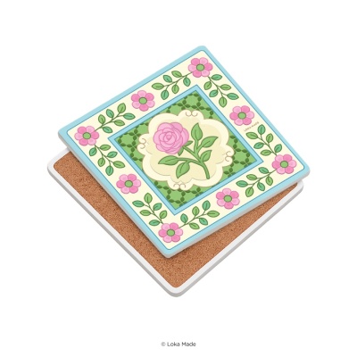 LOKA MADE Blush Garden Mosaic Coaster 1s