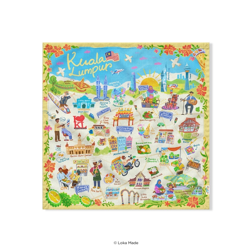 Doodle Land: Have A Super Cool Day in Kuala Lumpur Tea Towel 1s image
